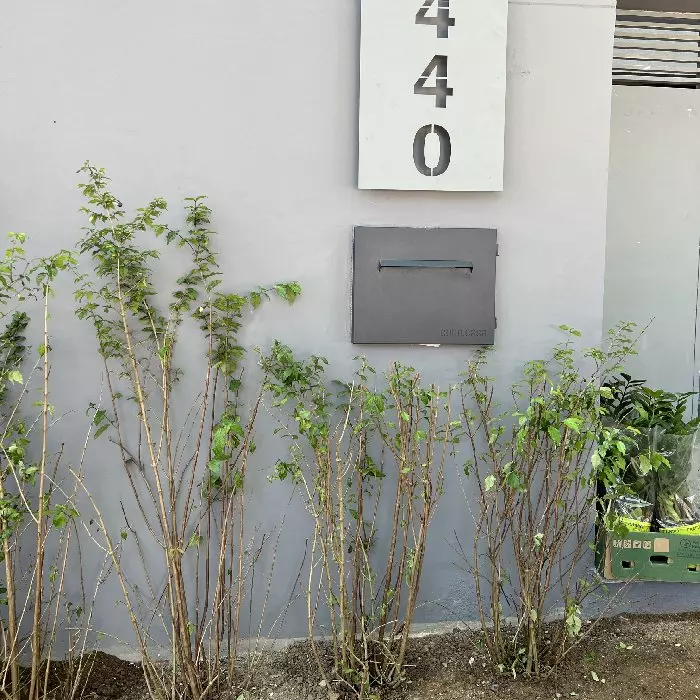 Cubo Duo em fachada de casa de rua